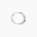 Dinosaur Designs Polished Classic Wishbone Bangle in White Marble Colour resin with Wide Fit