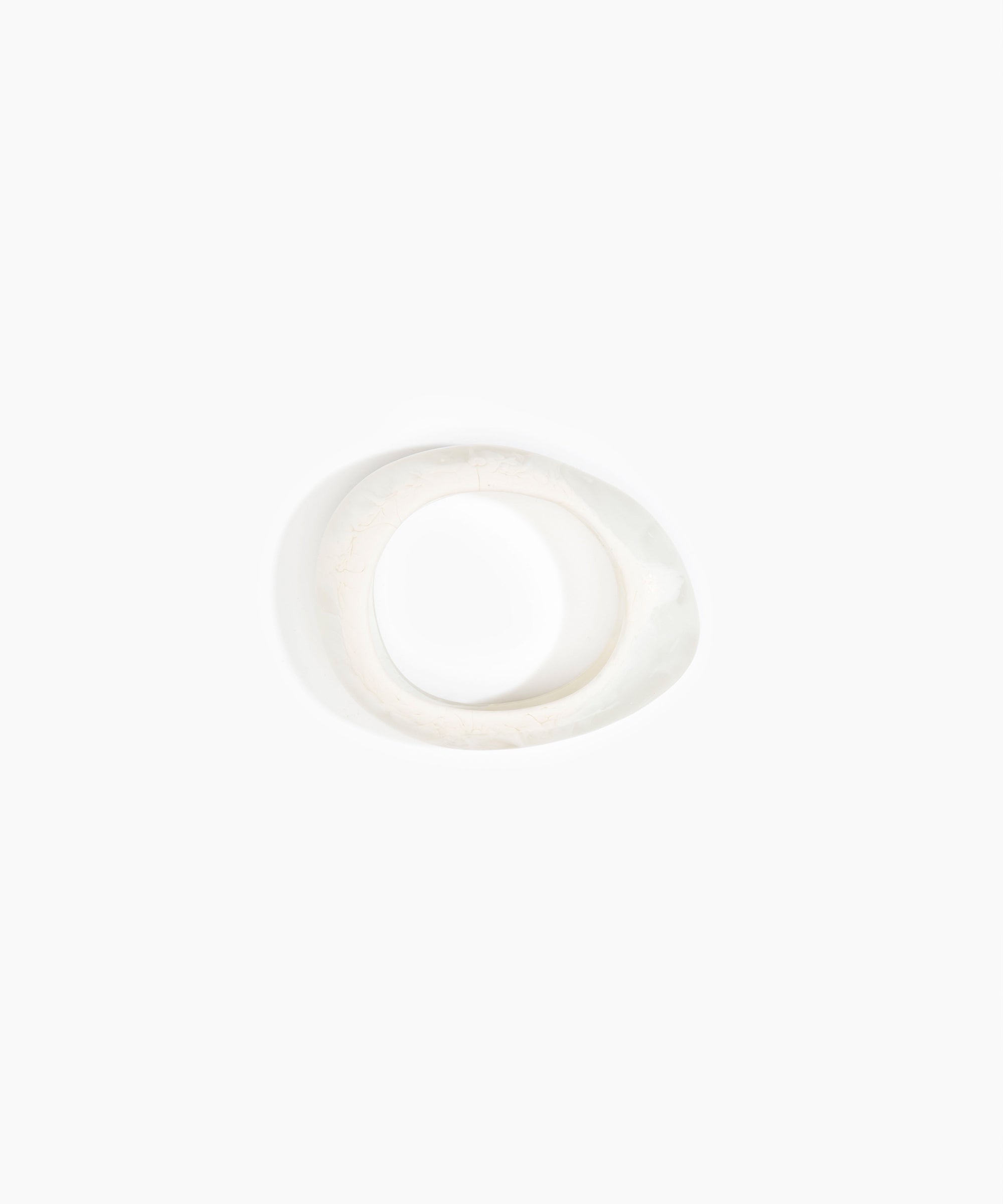 Dinosaur Designs Small Rock Bangle in Chalk Swirl Colour resin with Wide Fit..