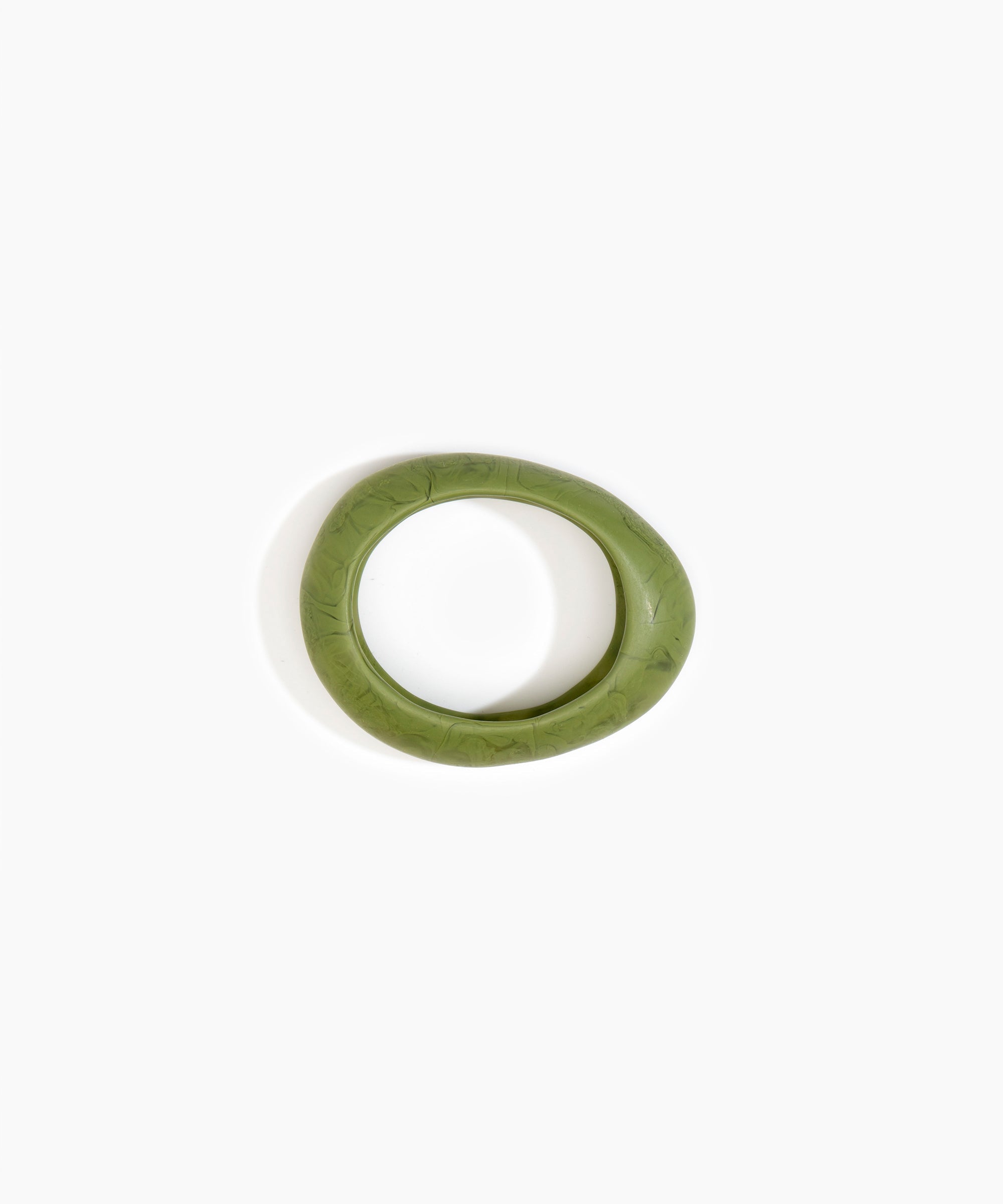 Dinosaur Designs Small Rock Bangle in Olive Colour resin with Wide Fit..
