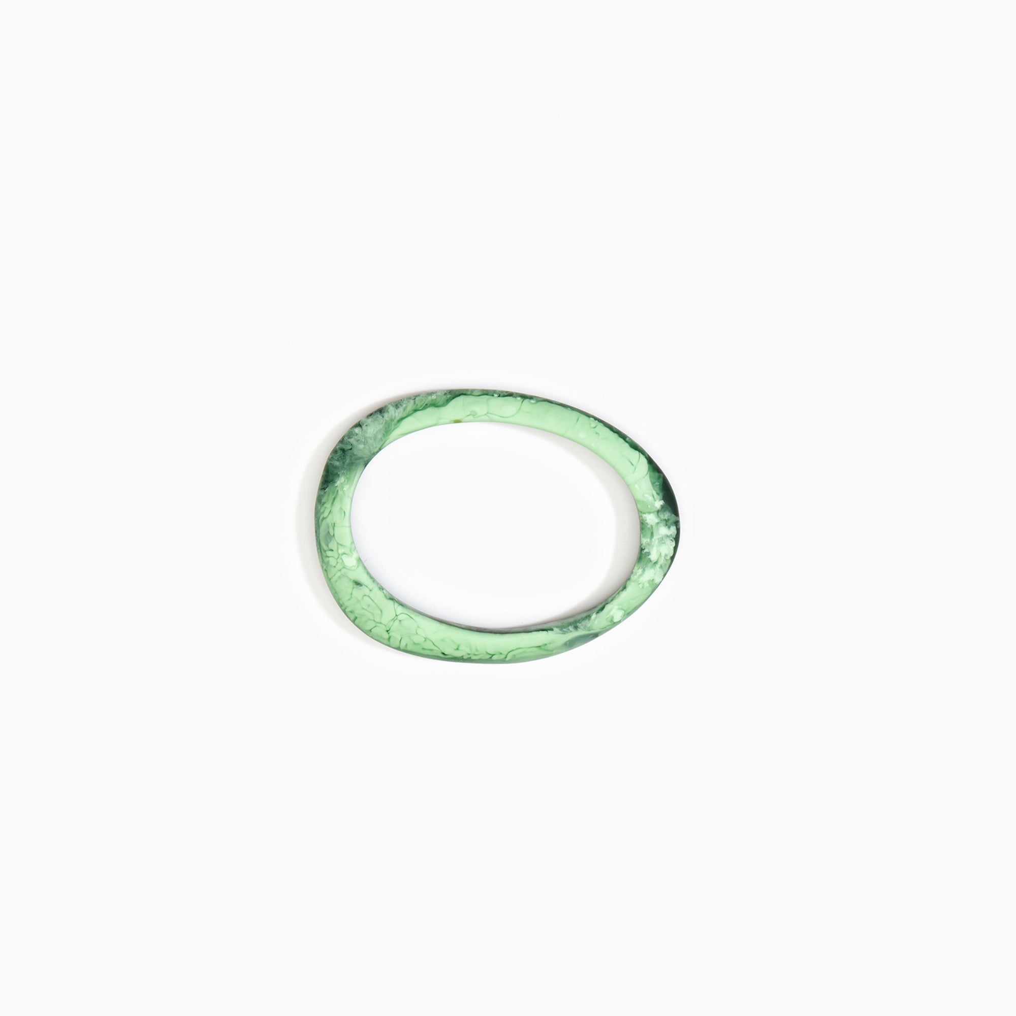 Dinosaur Designs Rock Wishbone Bangle in Moss Colour resin with Wide Fit..