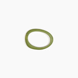 Dinosaur Designs Rock Wishbone Bangle in Olive Colour resin with Wide Fit..