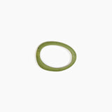 Dinosaur Designs Rock Wishbone Bangle in Olive Colour resin with Wide Fit