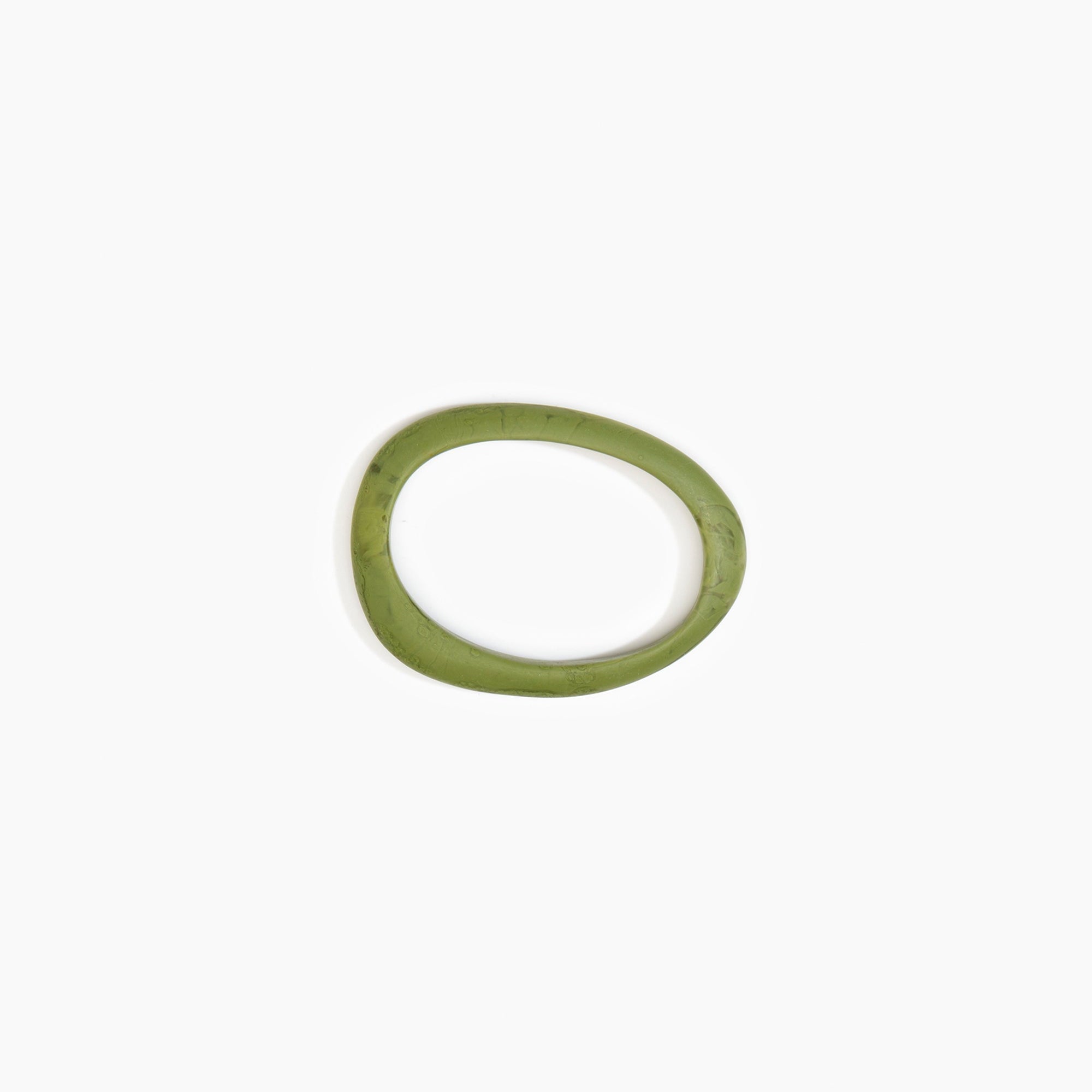Dinosaur Designs Rock Wishbone Bangle in Olive Colour resin with Wide Fit..
