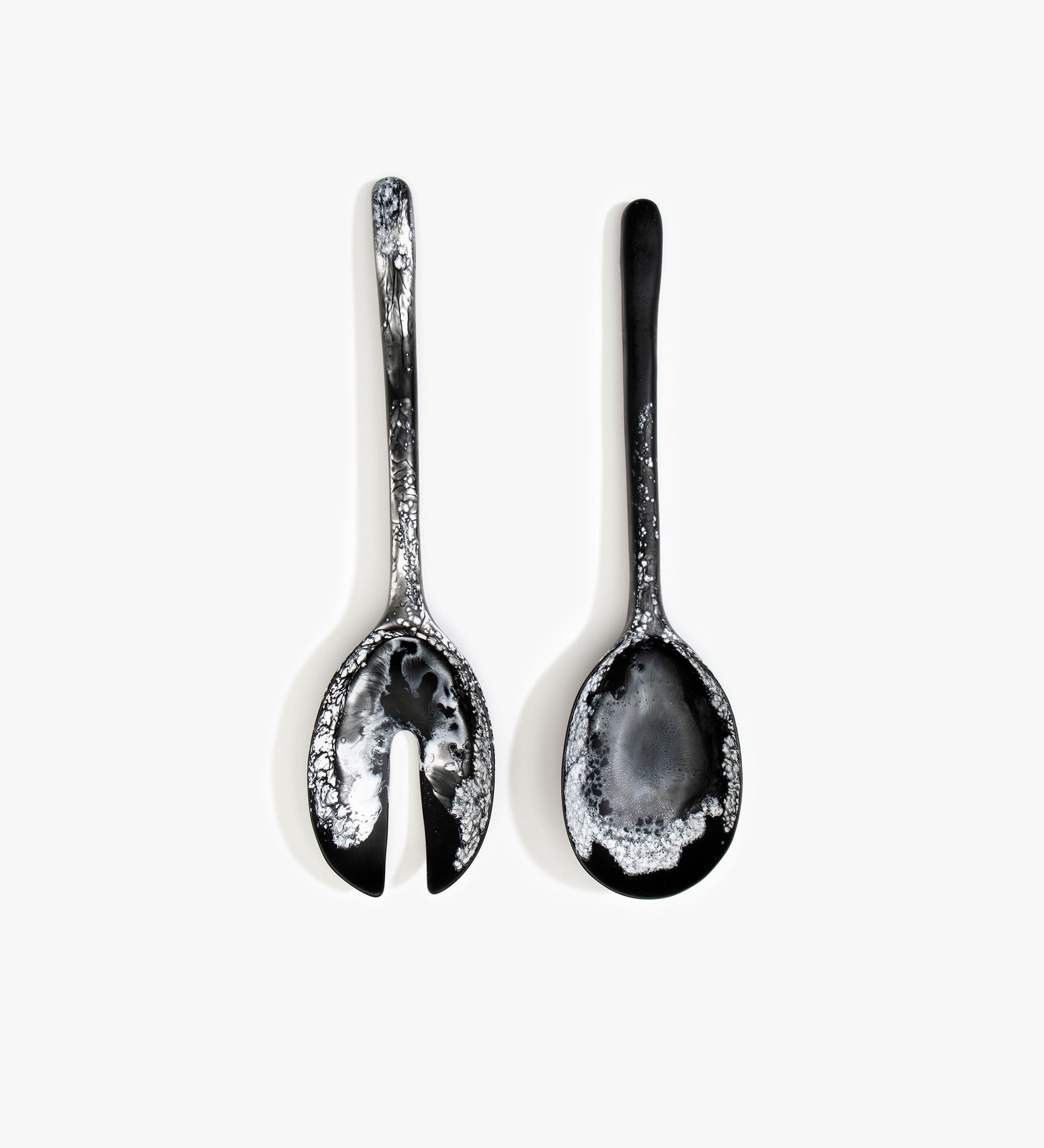 Dinosaur Designs Long Stone Servers Tableware in Black Marble Colour resin