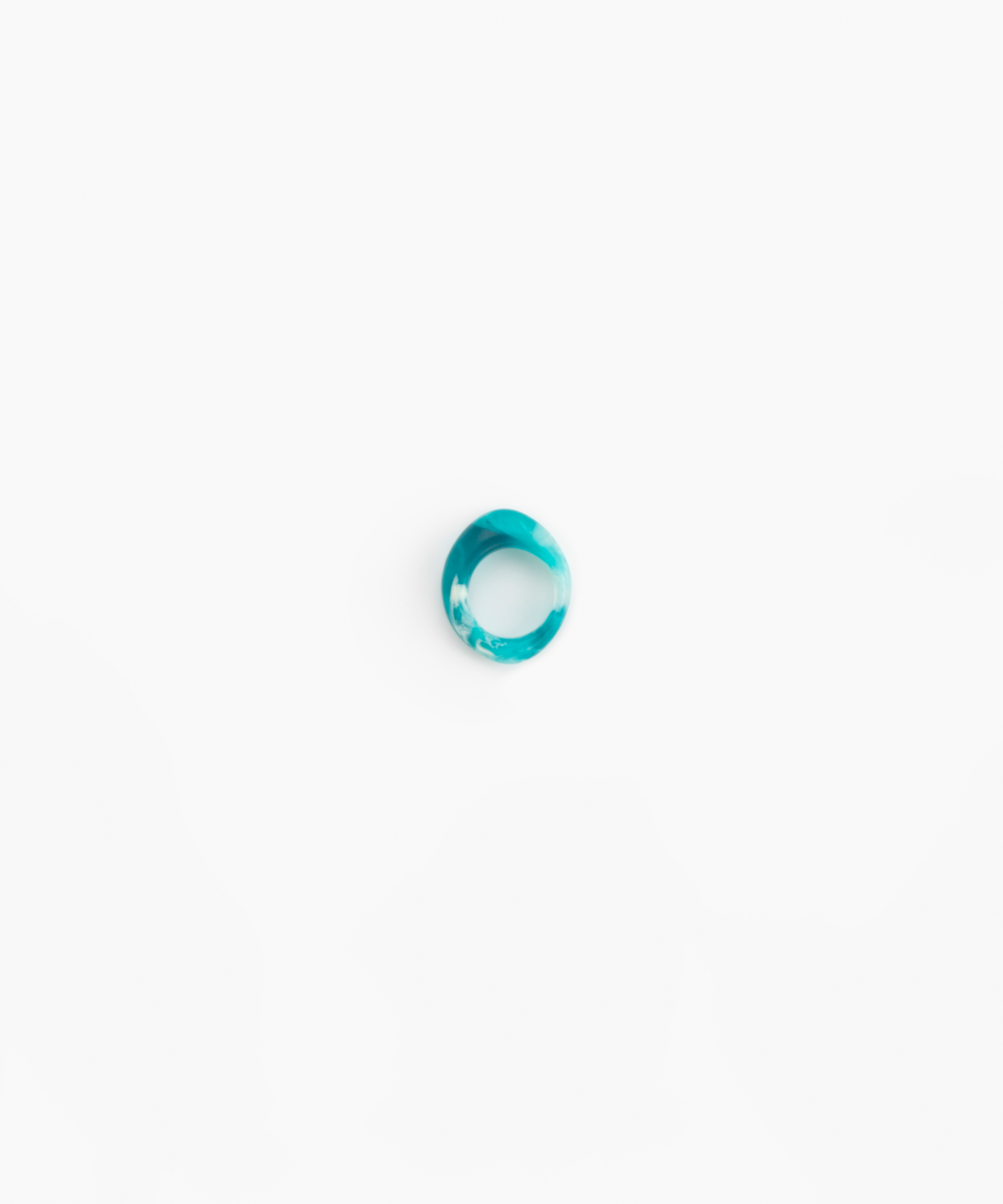 Dinosaur Designs Slate Ring in Lagoon Colour resin with Regular Fit..