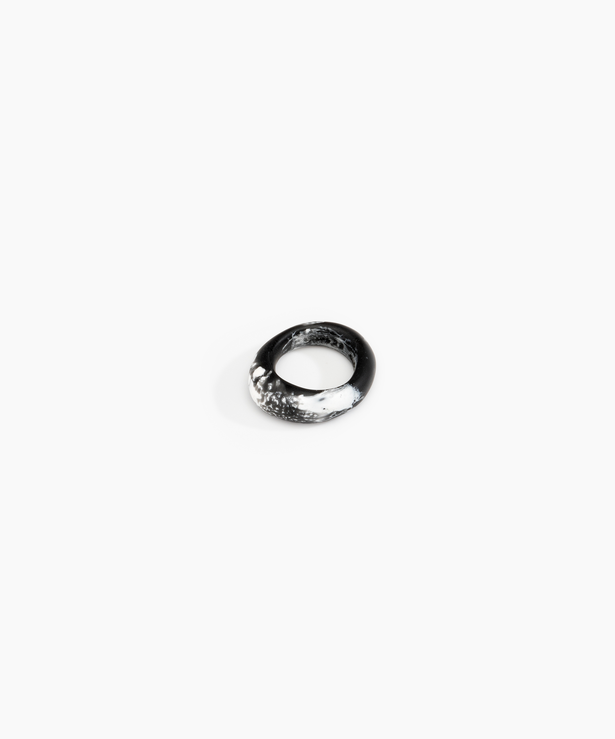 Dinosaur Designs Slate Ring in Black Marble Colour resin with Regular Fit.