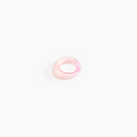 Dinosaur Designs Slate Ring in Shell Pink Colour resin with Regular Fit..