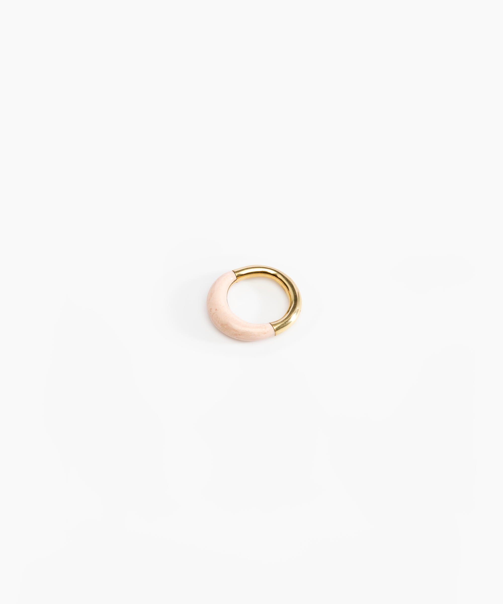Dinosaur Designs Small Horn Ring in Rose Swirl Colour resin with Nano-Coated Brass Material.