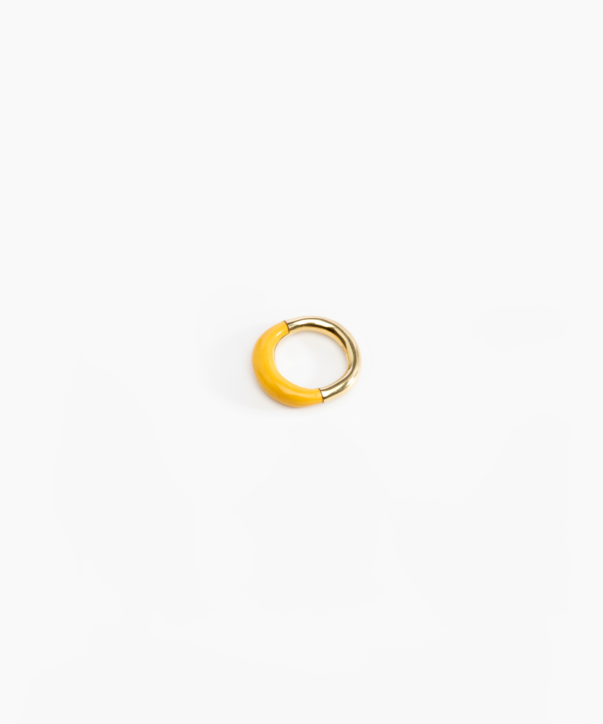 Dinosaur Designs Small Horn Ring Rings in Honeycomb Colour resin with Nano-Coated Brass Material