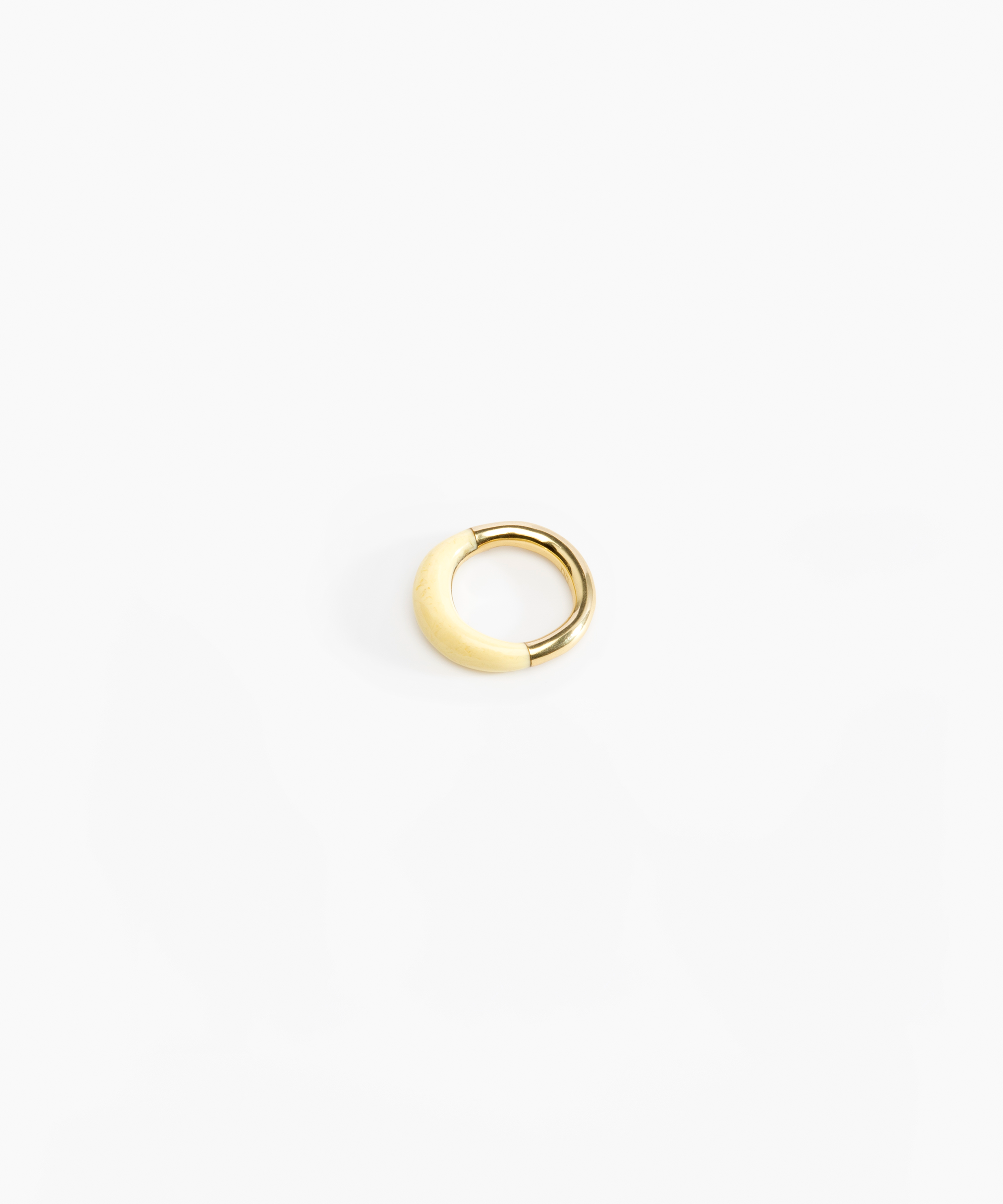 Dinosaur Designs Small Horn Ring Rings in Lemon Colour resin with Nano-Coated Brass Material