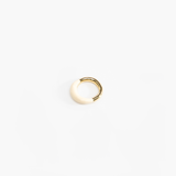 Dinosaur Designs Small Horn Ring Rings in Cream Colour resin with Nano-Coated Brass Material