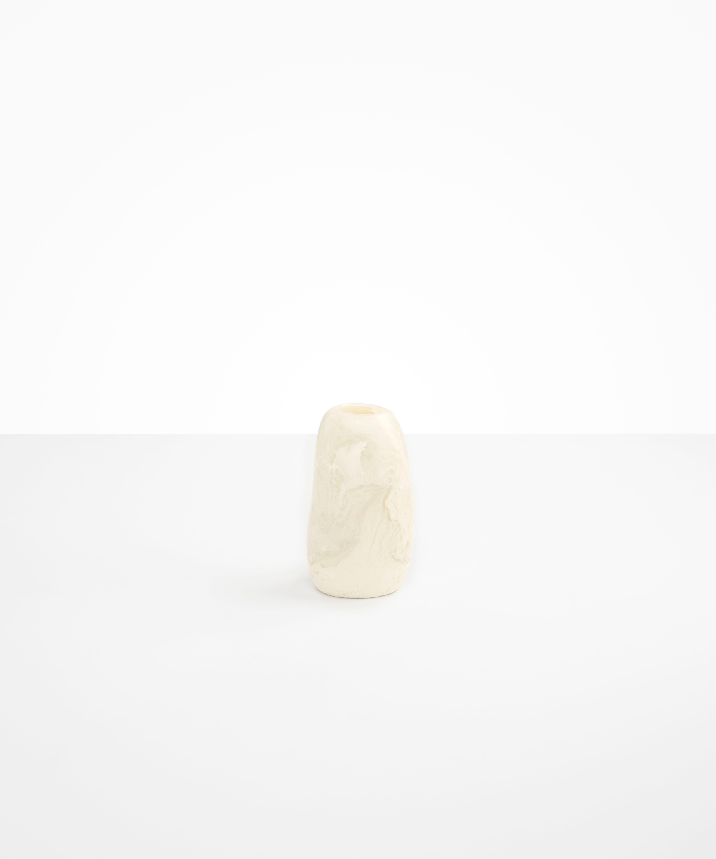 Dinosaur Designs Small Pebble Vase in Chalk Swirl Colour resin.