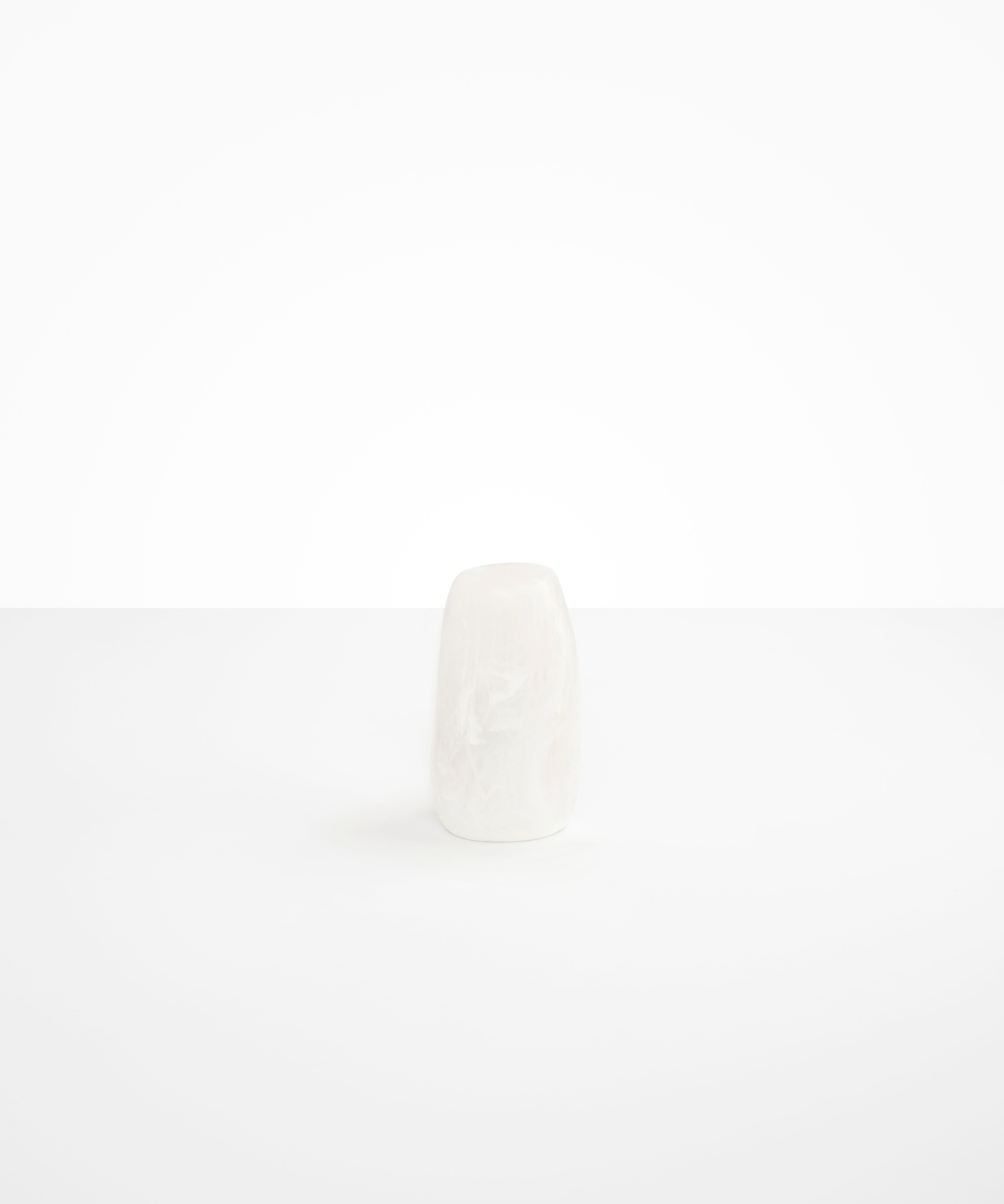 Dinosaur Designs Small Pebble Vase in Snow Swirl Colour resin..