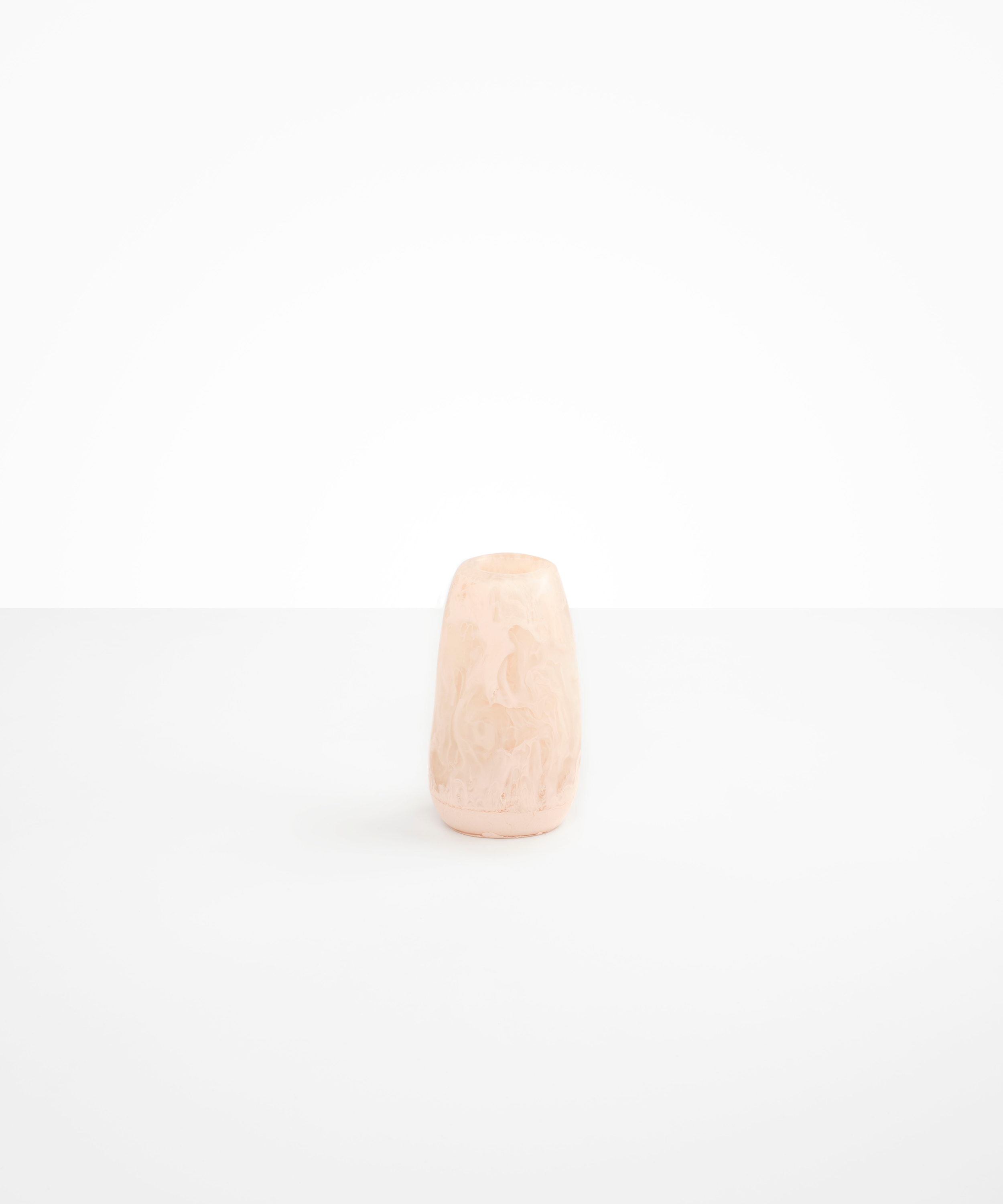 Dinosaur Designs Small Pebble Vase in Rose Swirl Colour resin..