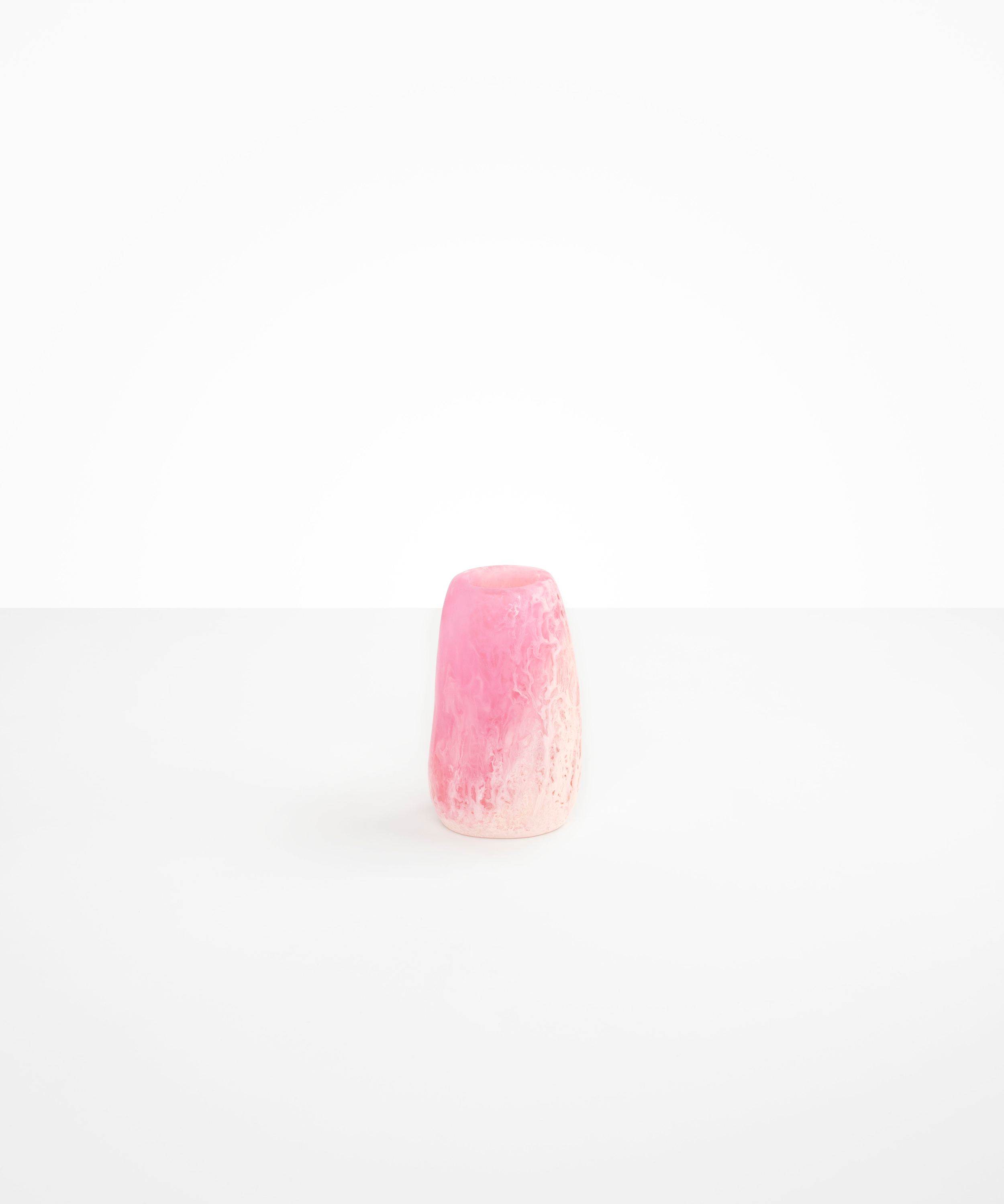 Dinosaur Designs Small Pebble Vase in Shell Pink Colour resin..