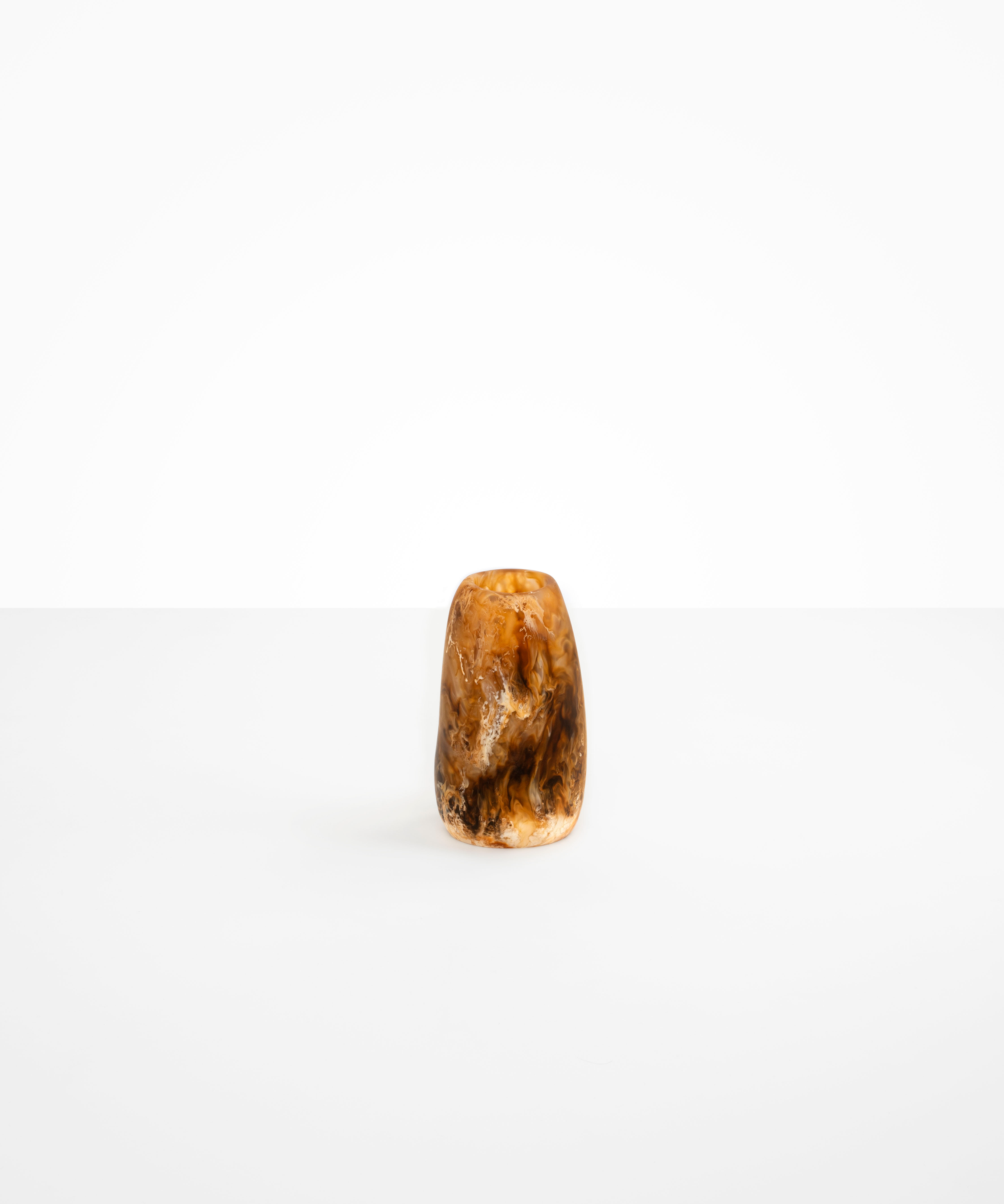 Dinosaur Designs Small Pebble Vase in Light Horn Colour resin..