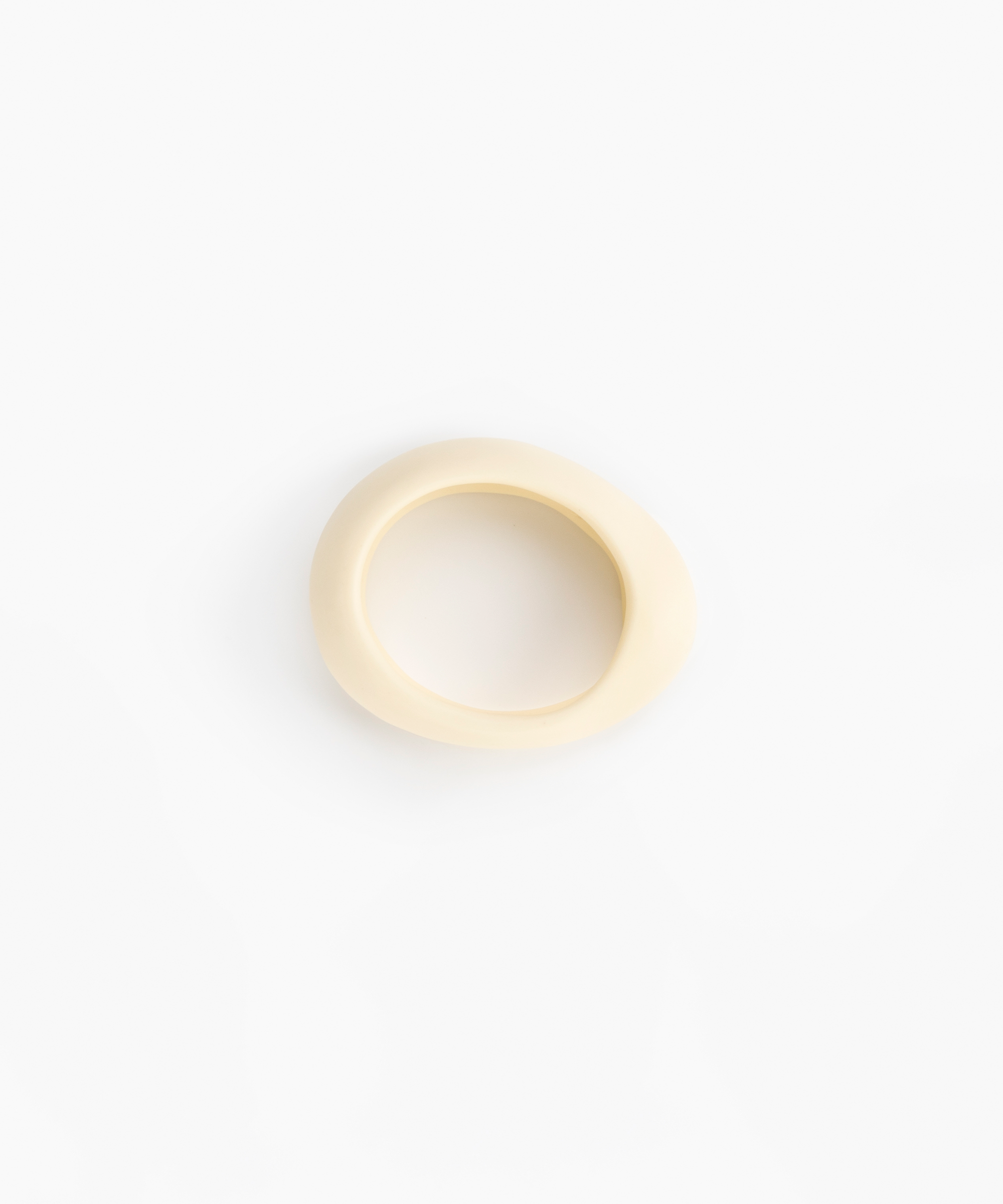 Dinosaur Designs Small Rock Bangle in Cream Colour resin with Wide Fit