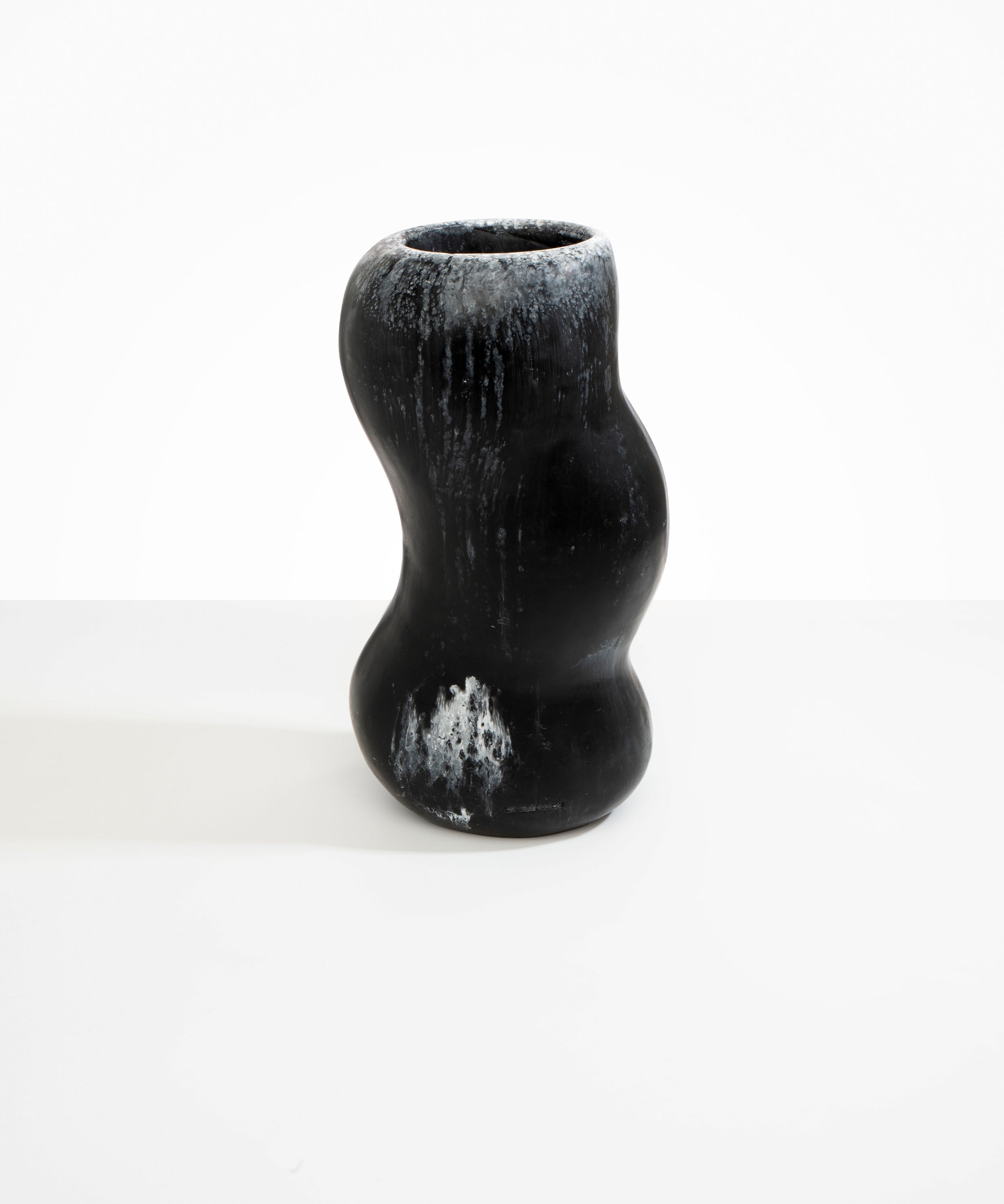Dinosaur Designs Valley Vase in Black Marble Colour resin