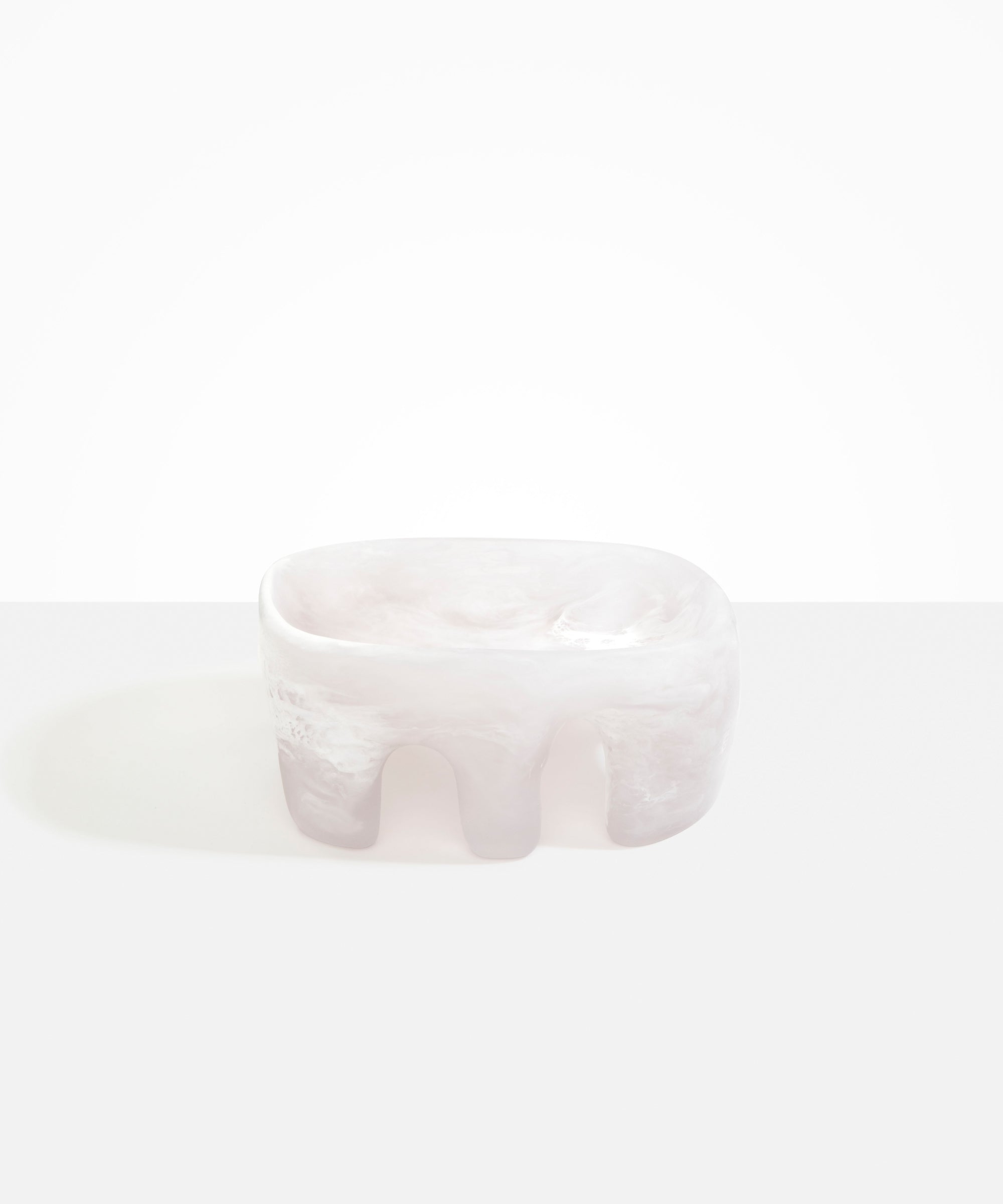 Dinosaur Designs Large Branch Bowl in Snow Swirl Colour resin.