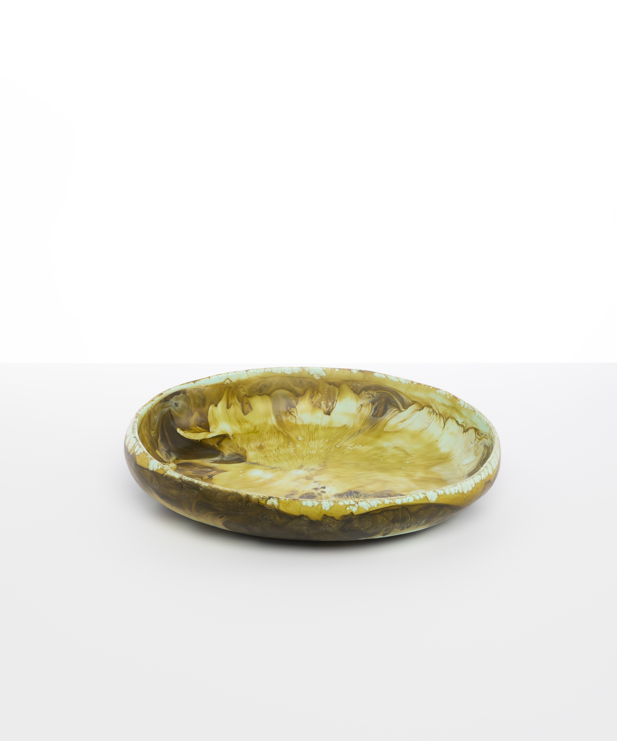 Dinosaur Designs Large Earth Bowl in Malachite Colour resin