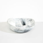 Dinosaur Designs Large Flow Bowl in White Marble Colour resin.