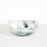 Dinosaur Designs Large Flow Bowl in White Marble Colour resin