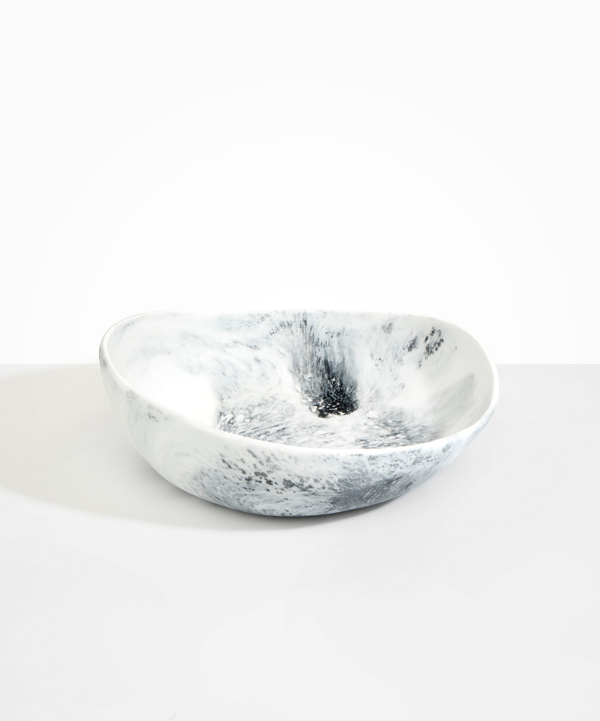 Dinosaur Designs Large Flow Bowl in White Marble Colour resin