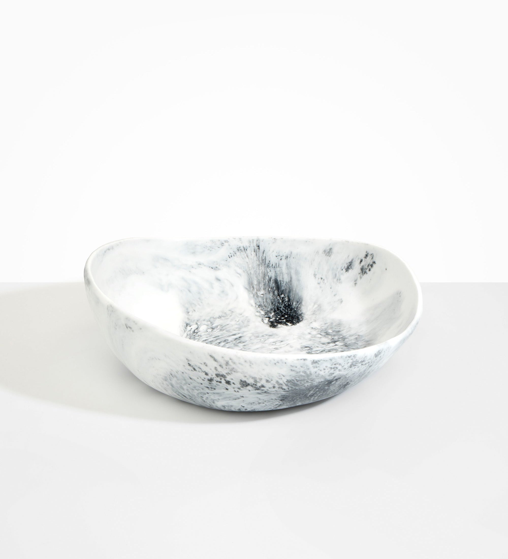 Dinosaur Designs Large Flow Bowl Bowls in White Marble Colour resin