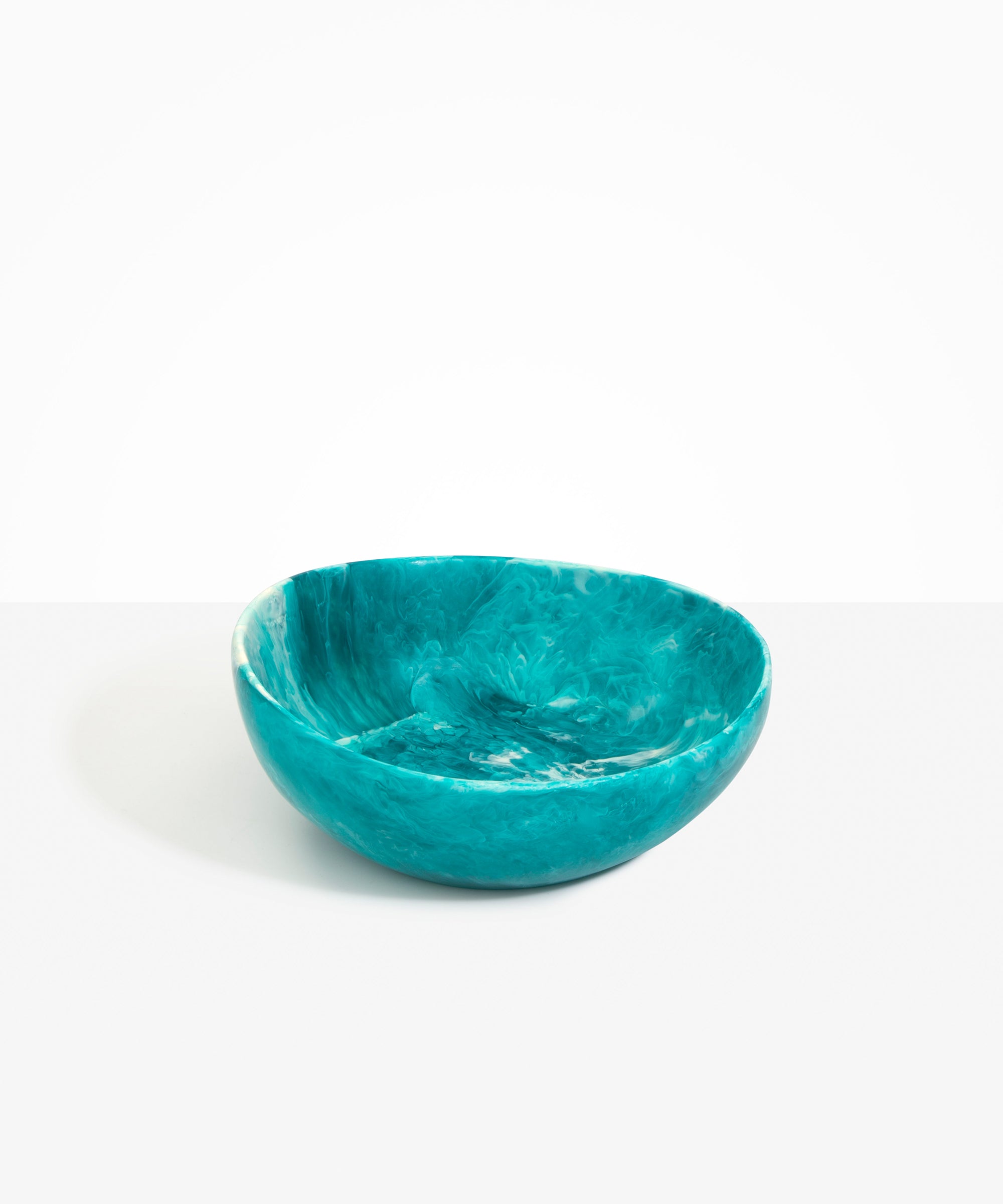 Dinosaur Designs Flow Salad Bowl in Lagoon Colour resin