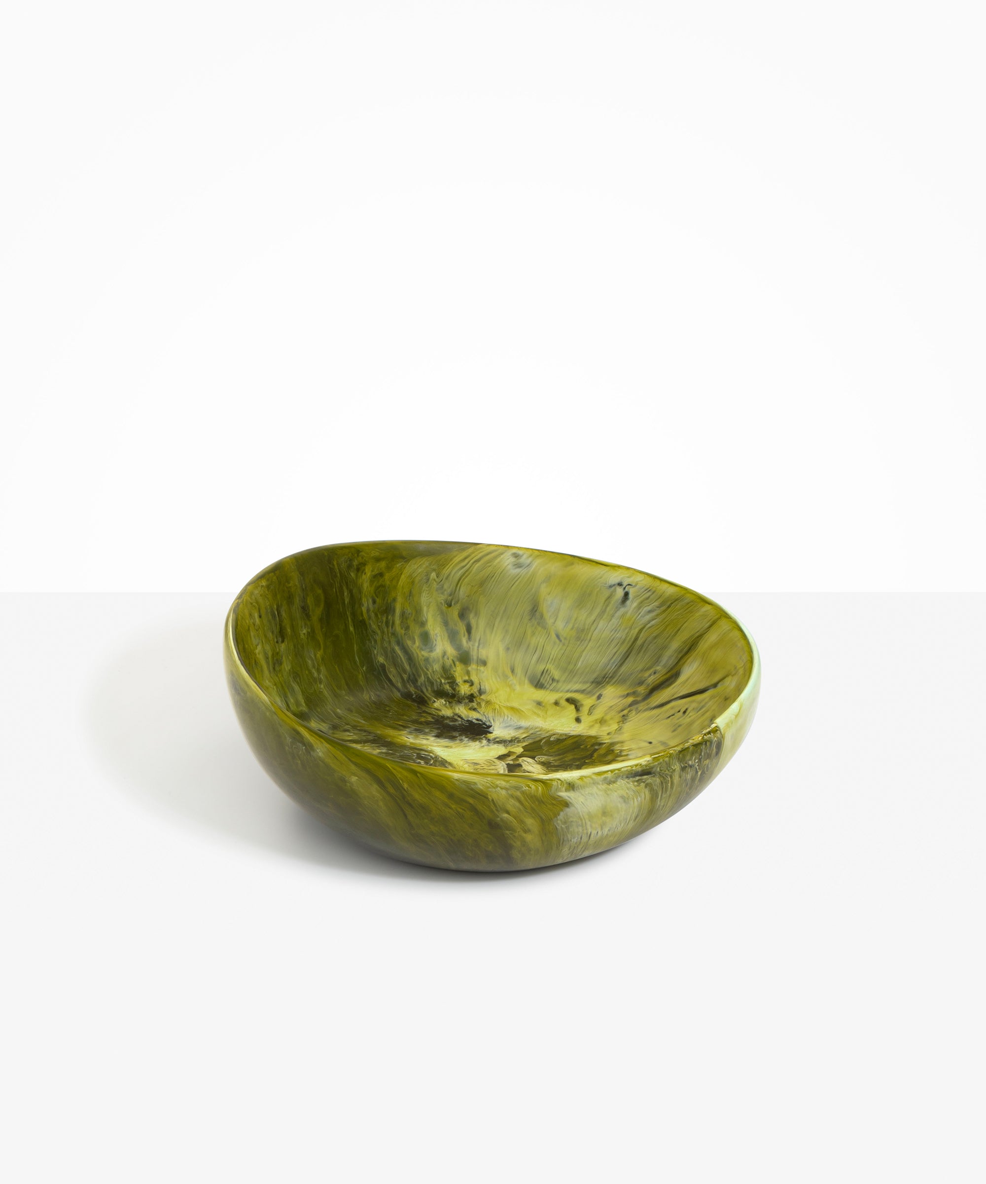 Dinosaur Designs Flow Salad Bowl in Malachite Colour resin
