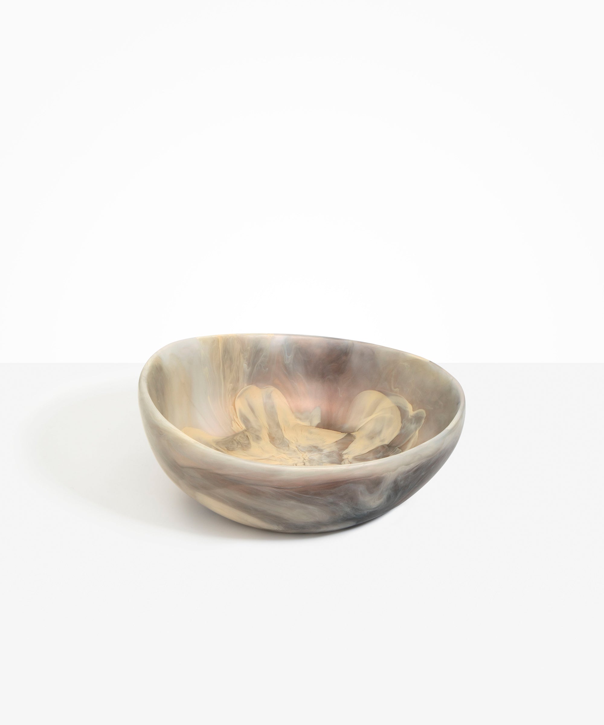 Dinosaur Designs Flow Salad Bowl in Sandy Pearl Colour resin