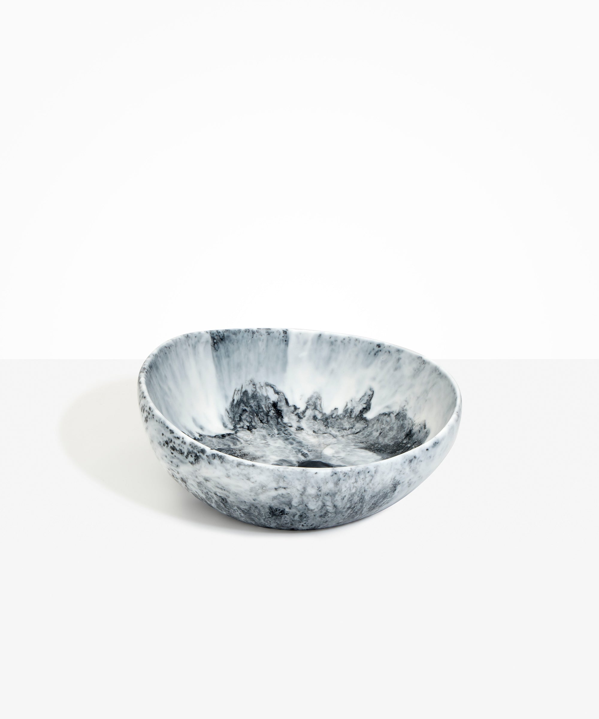 Dinosaur Designs Flow Salad Bowl in White Marble Colour resin