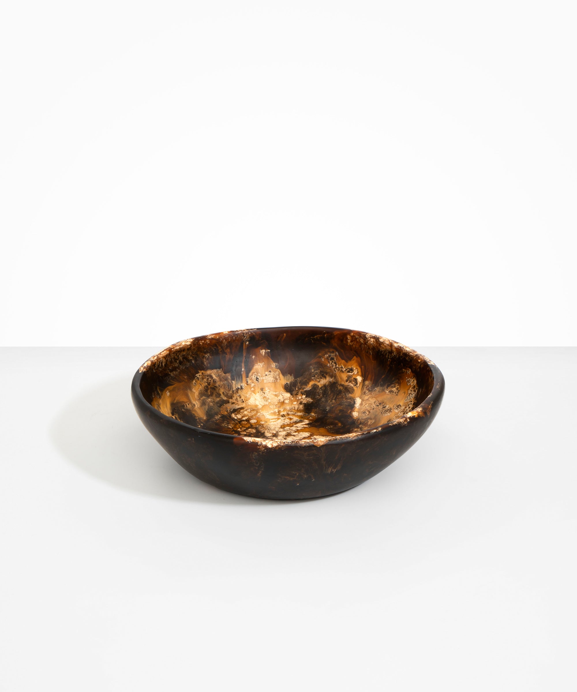 Dinosaur Designs Large Salad Bowl Bowls in Dark Horn Colour resin