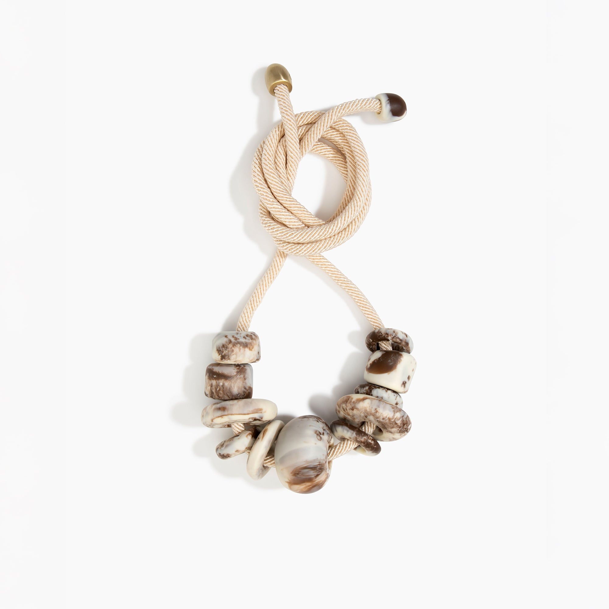 Dinosaur Designs Drift Choker in Cappuccino Colour resin with Brushed Nano-Coated Brass Material..