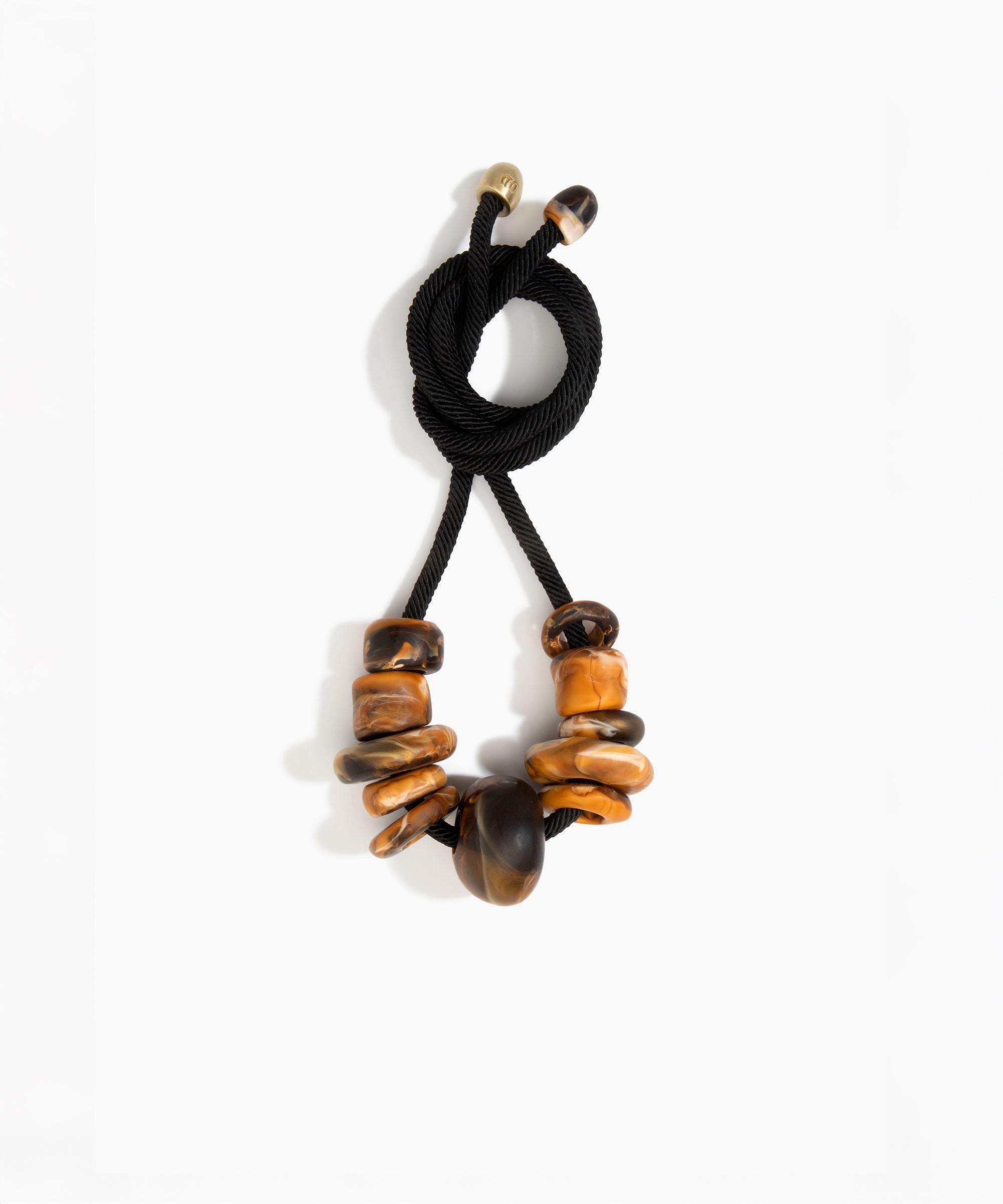 Dinosaur Designs Drift Choker in Dark Horn Colour resin with Brushed Nano-Coated Brass Material.