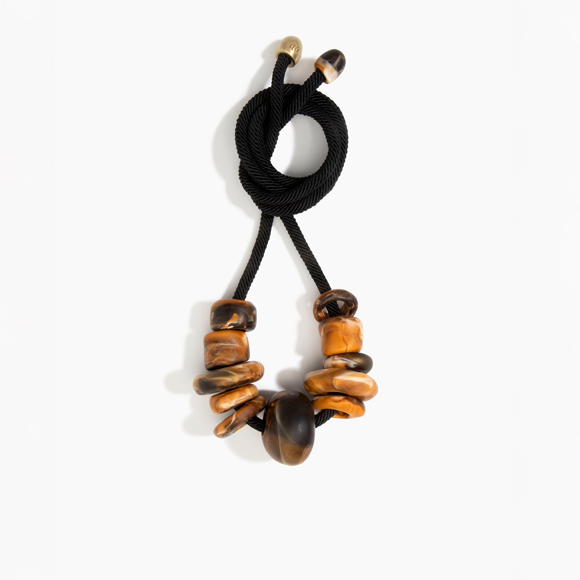 Dinosaur Designs Drift Choker in Dark Horn Colour resin with Brushed Nano-Coated Brass Material..