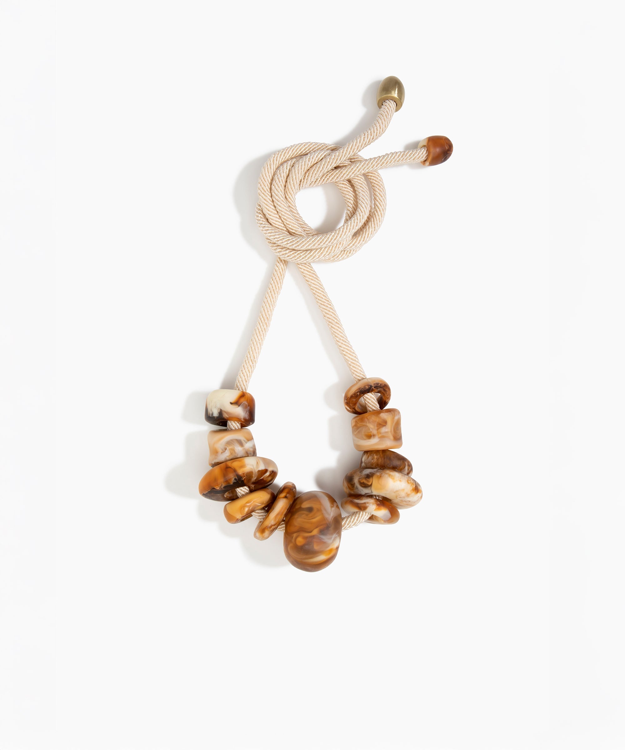 Dinosaur Designs Drift Choker in Light Horn Colour resin with Brushed Nano-Coated Brass Material