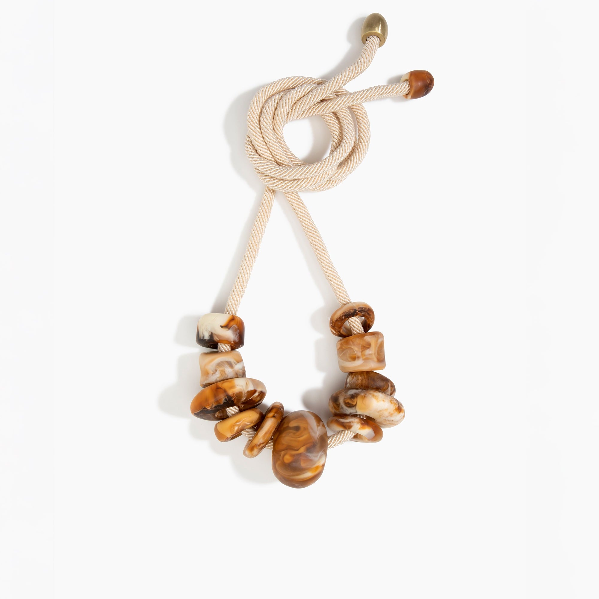 Dinosaur Designs Drift Choker in Light Horn Colour resin with Brushed Nano-Coated Brass Material..