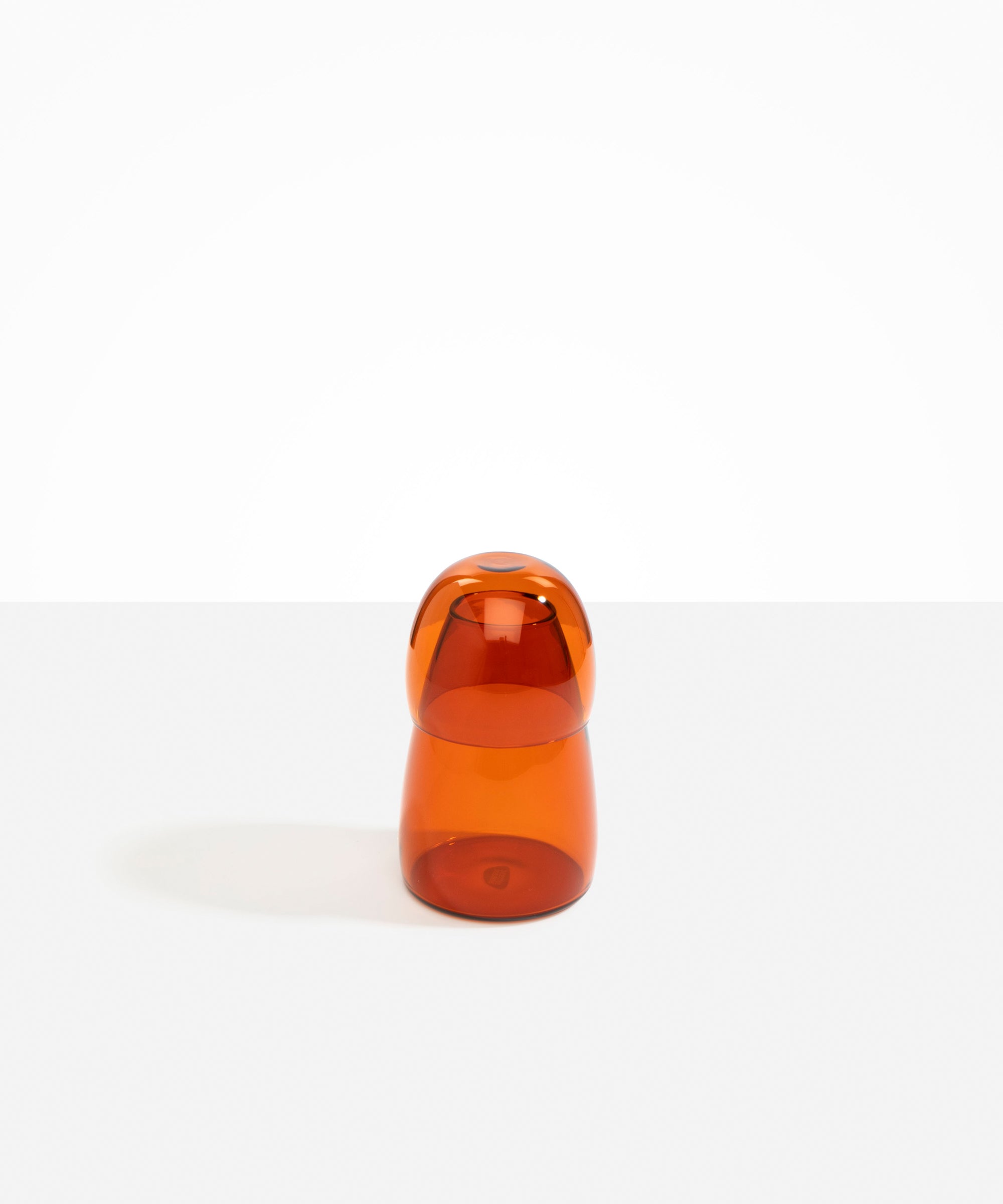 Dinosaur Designs coloured Glass Pebble Carafe cup and jug set in amber orange...