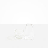 Dinosaur Designs coloured Glass Pebble Carafe cup and jug set in transparent clear.