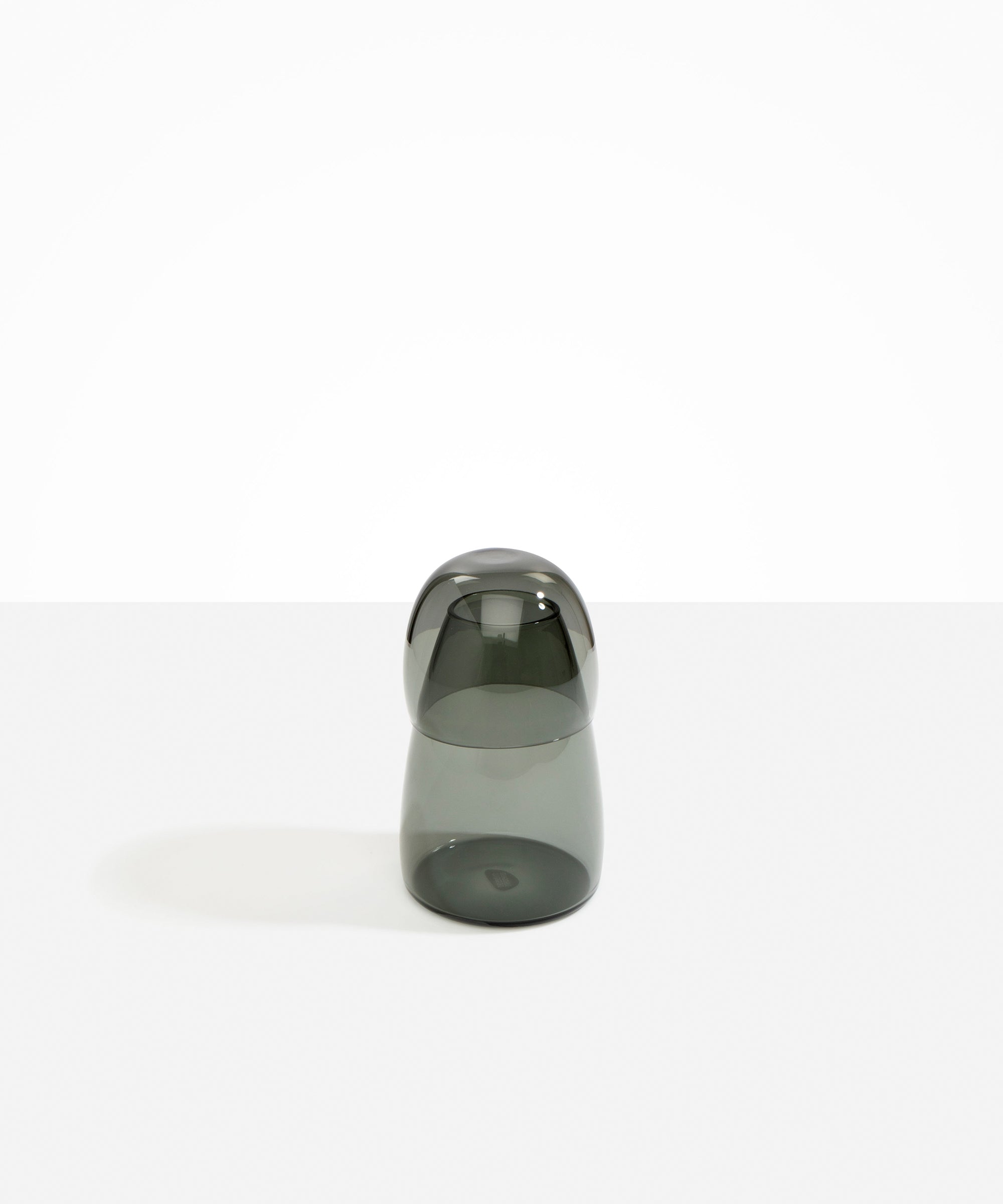 Dinosaur Designs coloured Glass Pebble Carafe cup and jug set in transparent black.