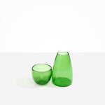 Dinosaur Designs coloured Glass Pebble Carafe cup and jug set in transparent green.