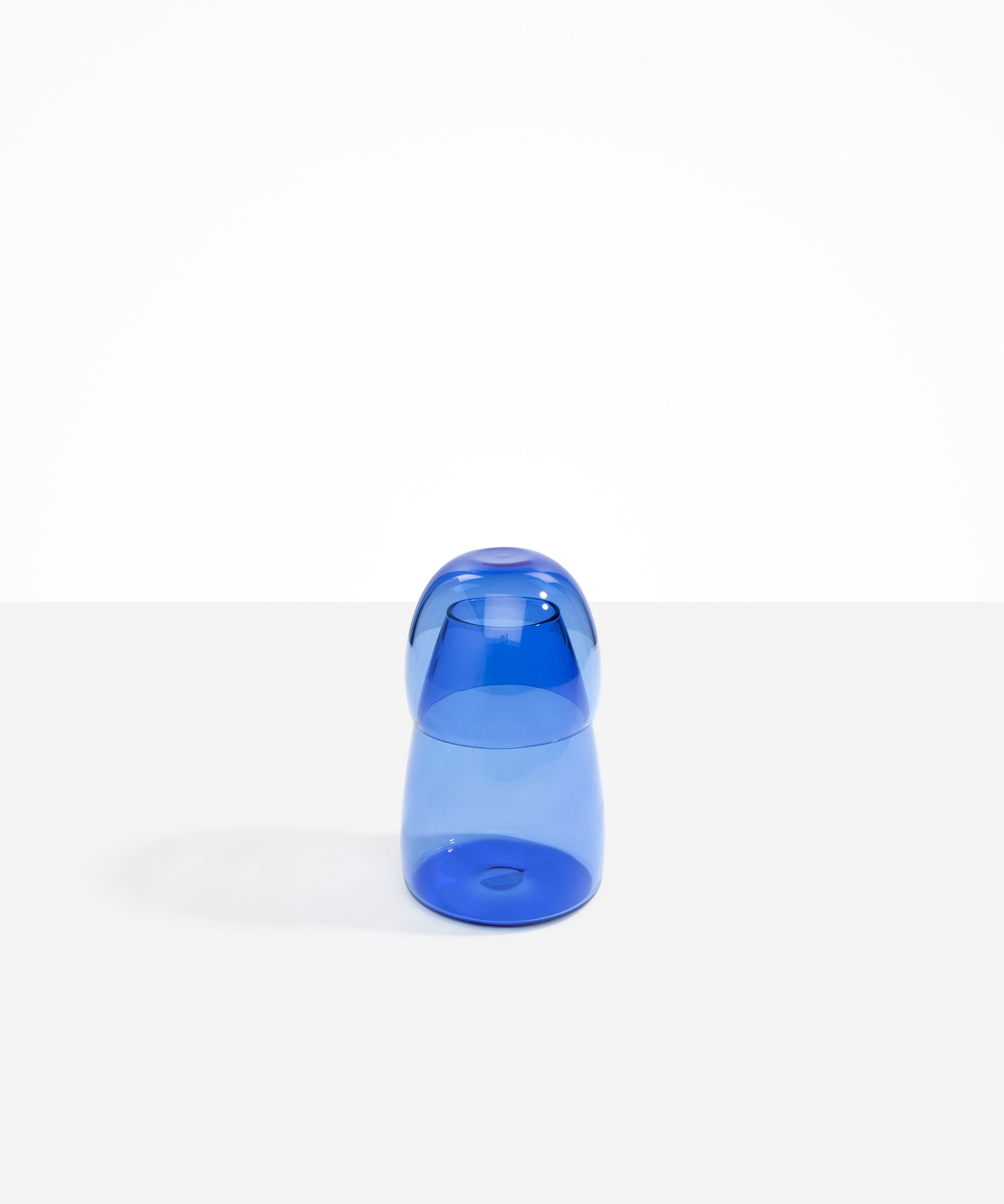 Dinosaur Designs coloured Glass Pebble Carafe cup and jug set in light blue.