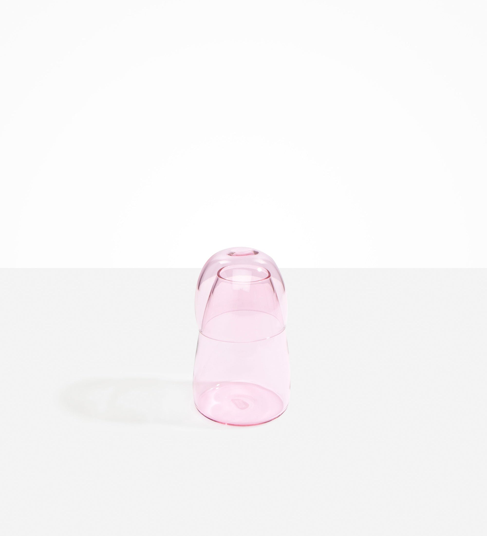 Dinosaur Designs coloured Glass Pebble Carafe cup and jug set in transparent pink.