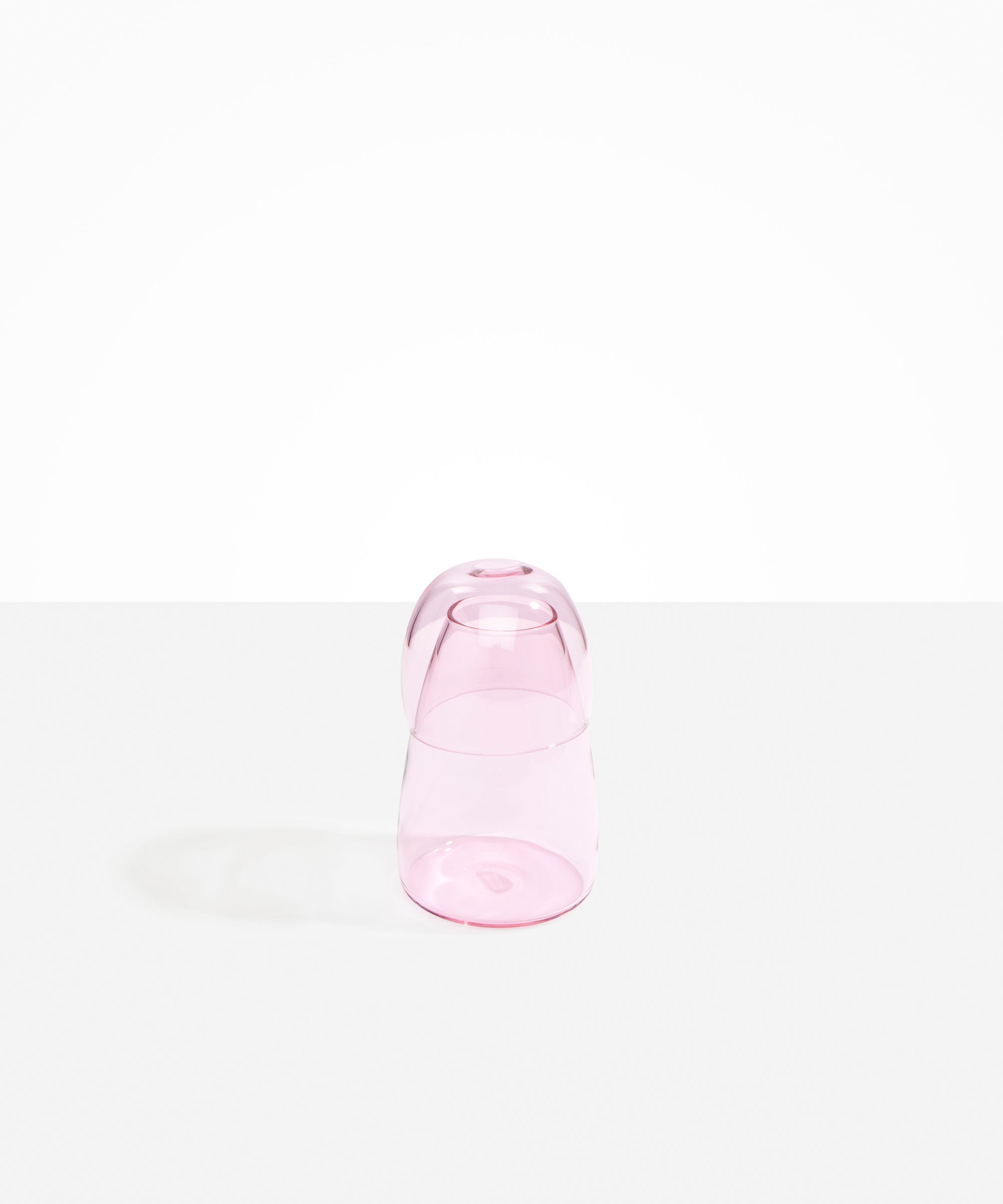 Dinosaur Designs coloured Glass Pebble Carafe cup and jug set in transparent pink.