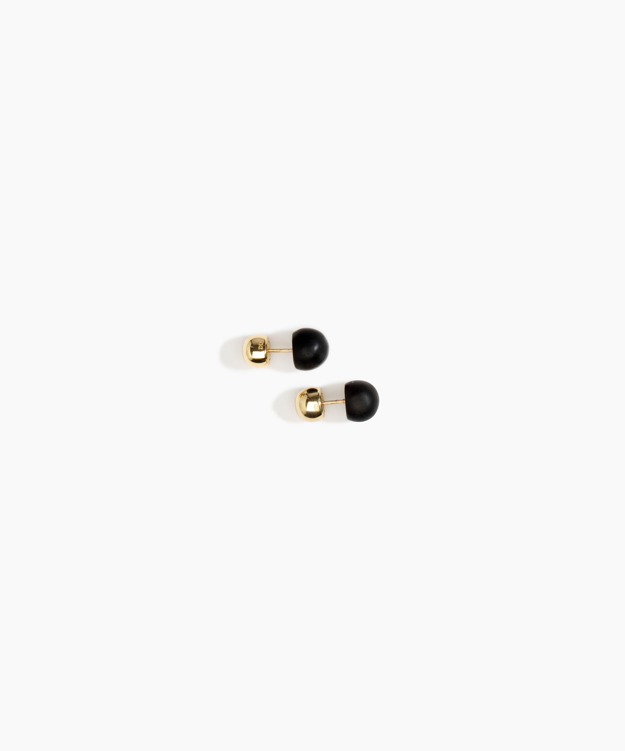 Dinosaur Designs Small Ball Stud Earrings in Black Colour resin with Nano-Coated Brass Material.