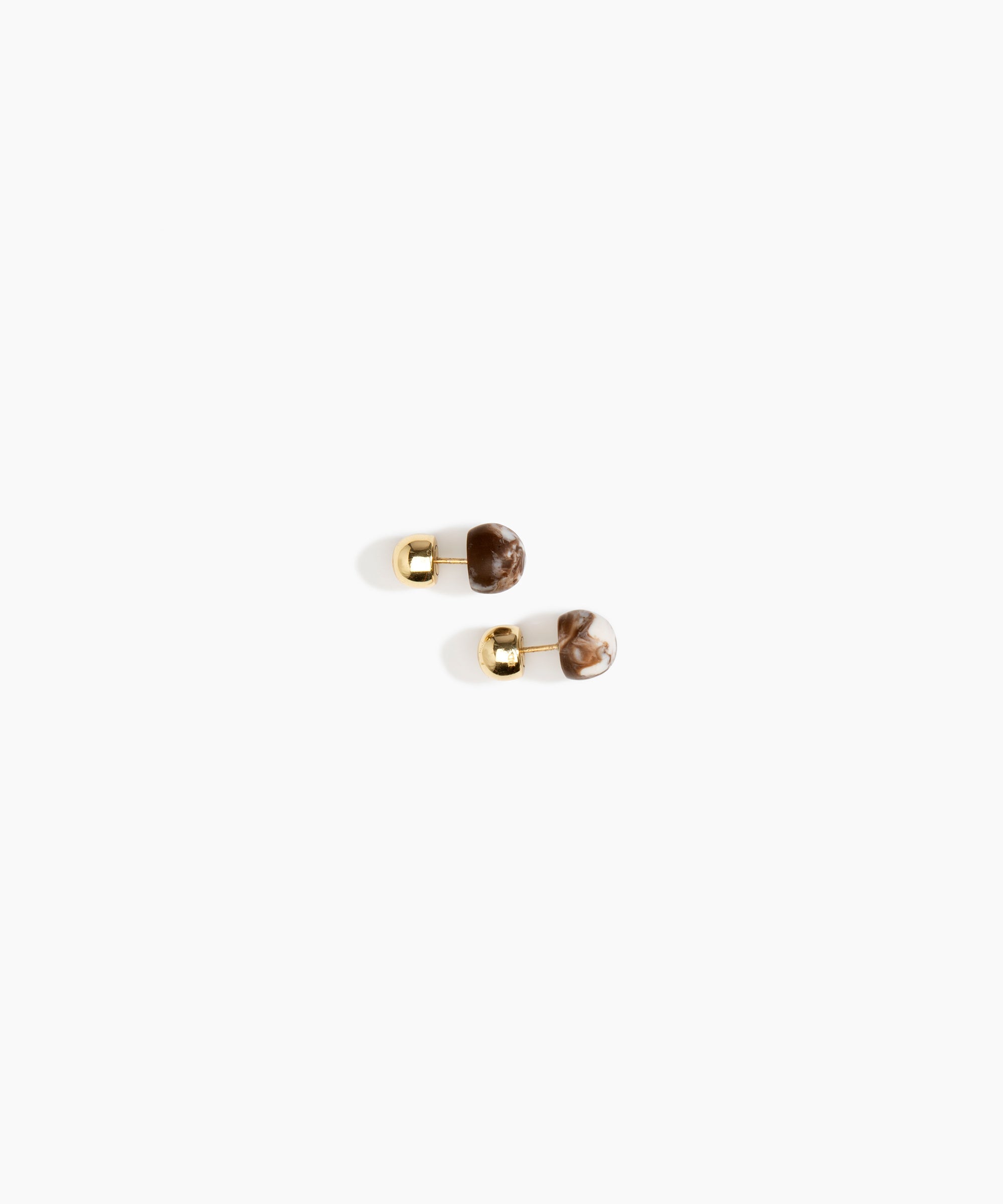 Dinosaur Designs Small Ball Stud Earrings in Cappuccino Colour resin with Nano-Coated Brass Material...