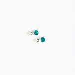 Dinosaur Designs Small Ball Stud Earrings in Lagoon Colour resin with Silver-Plated Brass Material.