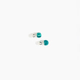 Dinosaur Designs Small Ball Stud Earrings in Lagoon Colour resin with Silver-Plated Brass Material..