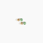 Dinosaur Designs Small Ball Stud Earrings in Moss Colour resin with Brushed Nano-Coated Brass Material..